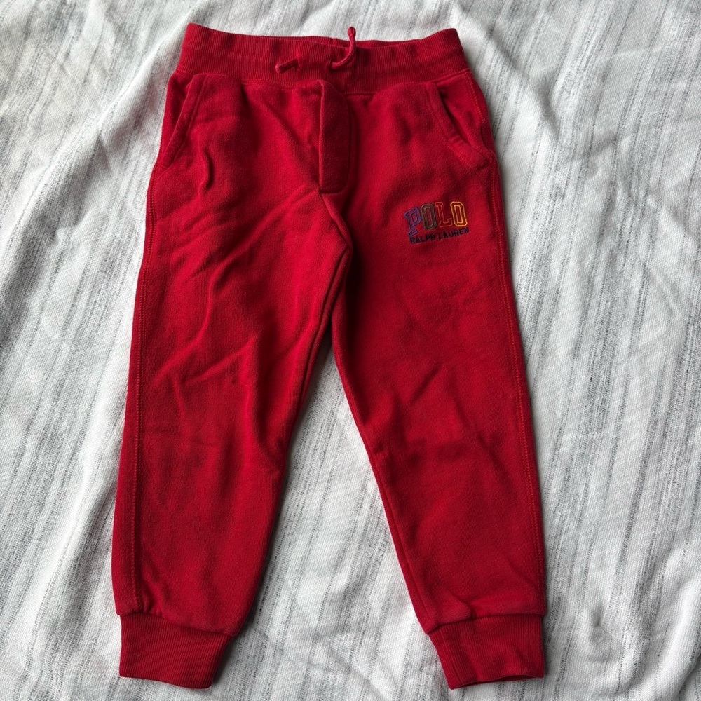 Polo Ralph Lauren Toddler Boys Red Joggers With Embroidered Logo 3T